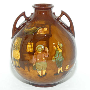 Royal Doulton Kingsware Tavern scene vase | Double handles | Ovoid shape | #2