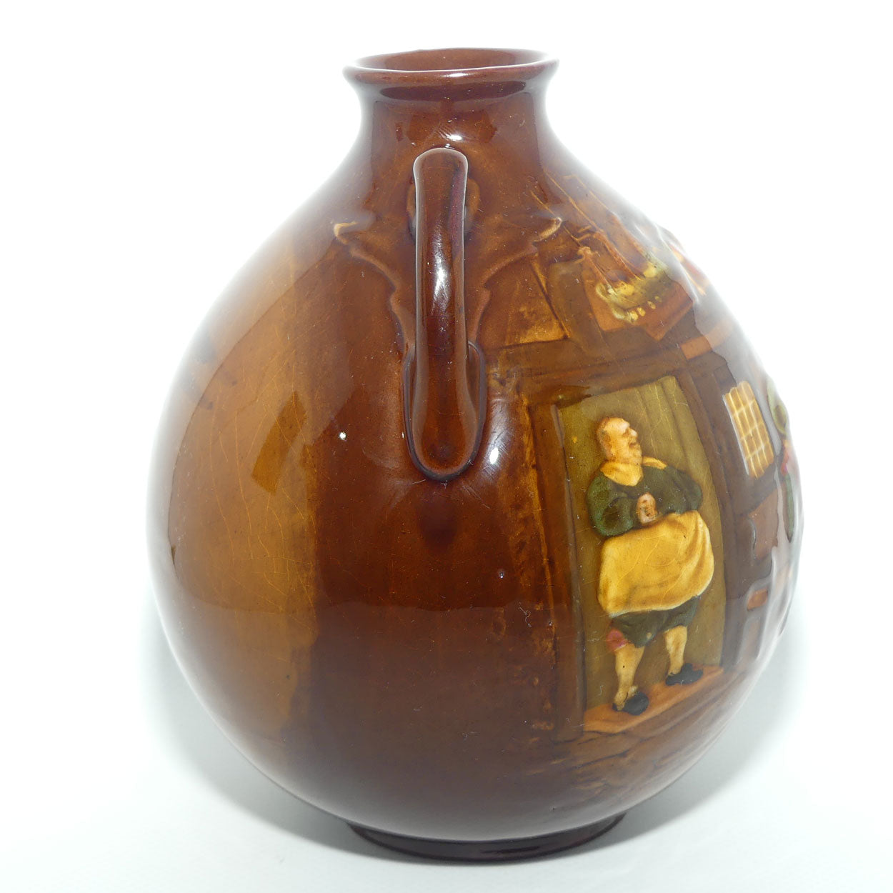 Royal Doulton Kingsware Tavern scene vase | Double handles | Ovoid shape