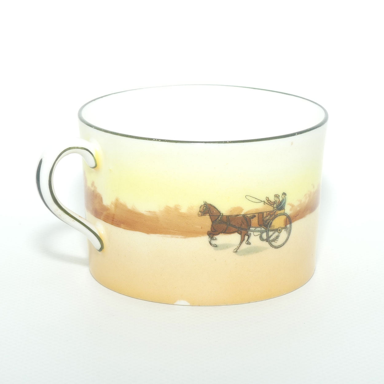 Royal Doulton Coaching Days cylindrical shape tea can and saucer E3804