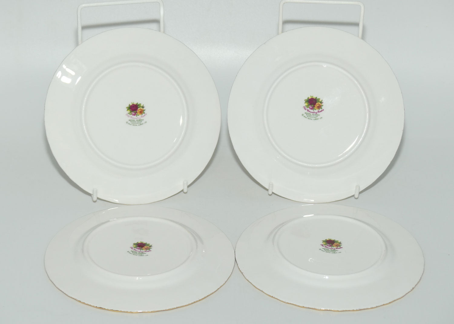 Royal Albert Bone China England Old Country Roses tea plate set of 4 | 16cm diameter |© 1962 Royal Albert Ltd backstamp