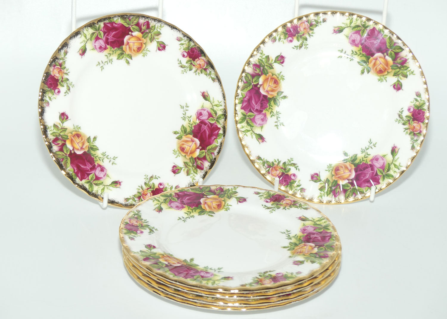 Royal Albert Bone China England Old Country Roses tea plate set of 6 | 16cm diameter |© 1962 Royal Albert Ltd backstamp