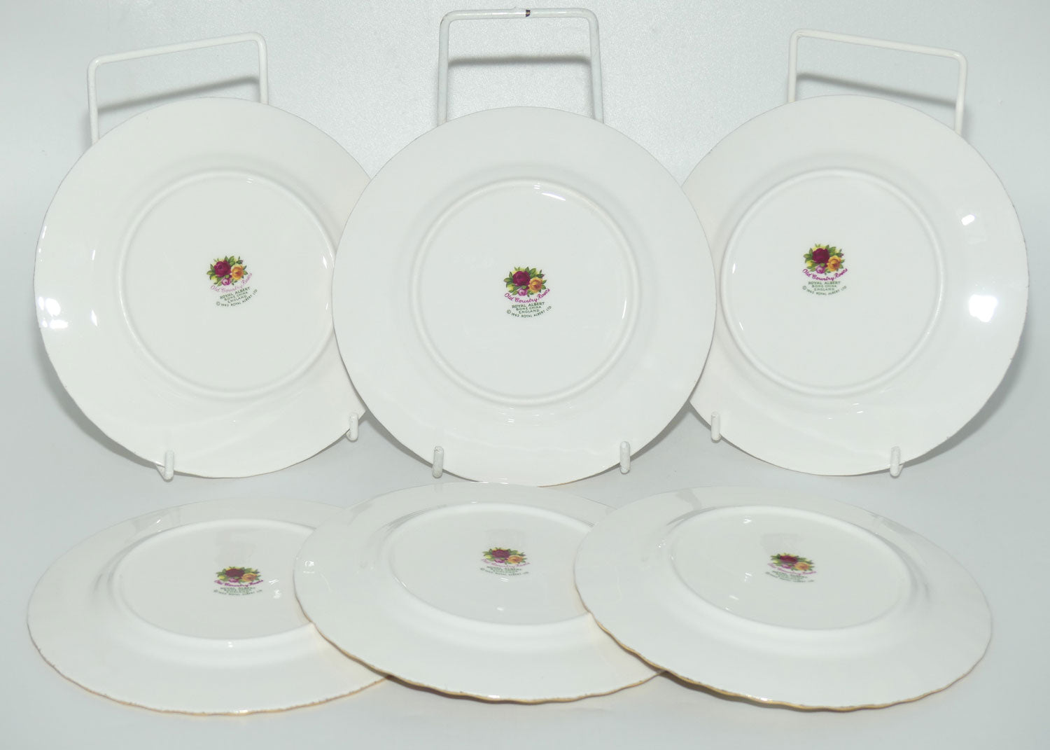 Royal Albert Bone China England Old Country Roses tea plate set of 6 | 16cm diameter |© 1962 Royal Albert Ltd backstamp