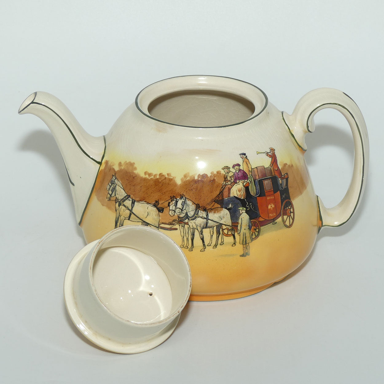 Royal Doulton Coaching Days Joan shape tea pot | Large