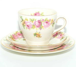 Royal Doulton Roses and Wattle tea trio