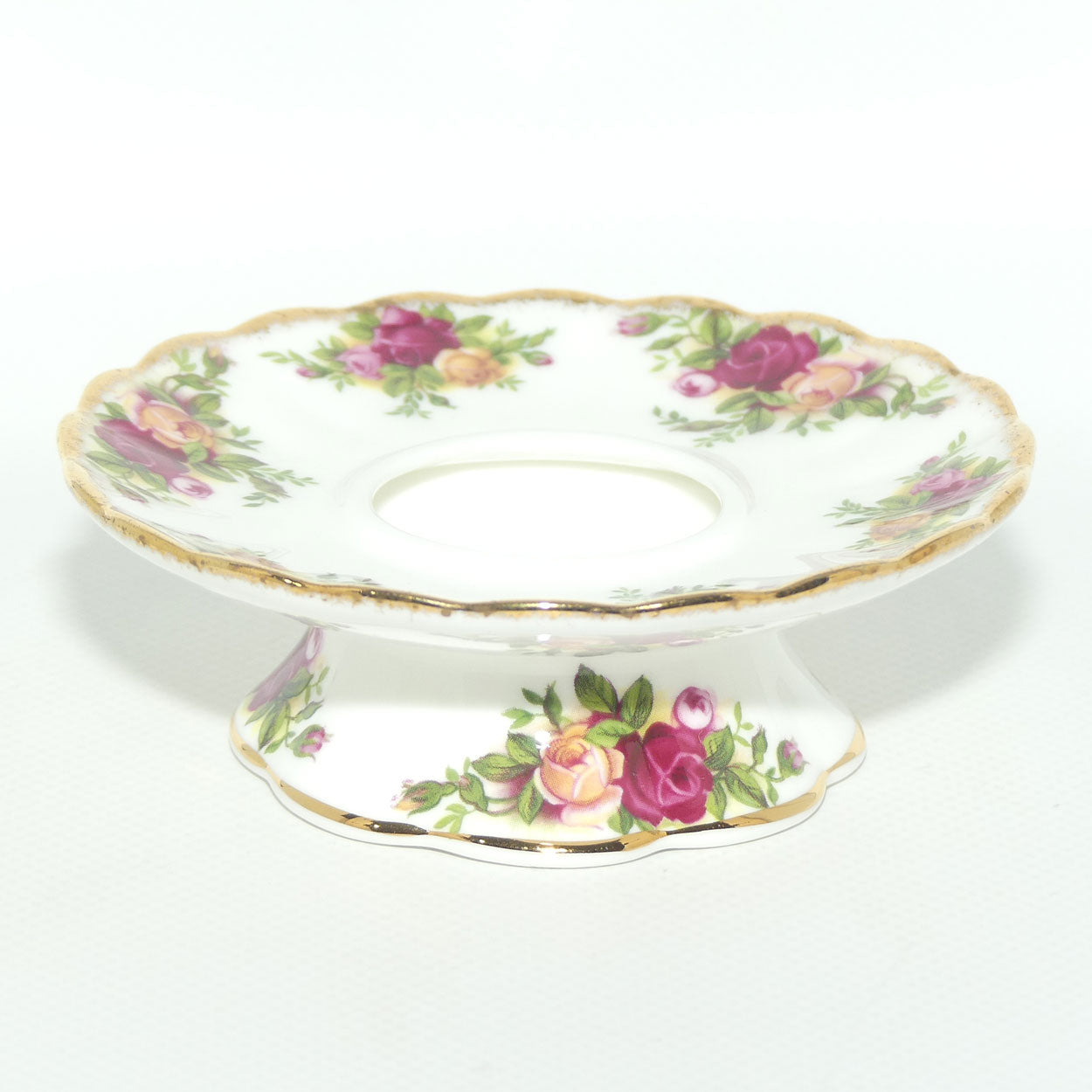 Royal Albert Bone China England Old Country Roses tea light or candle holder | © 1962 Royal Albert Ltd backstamp