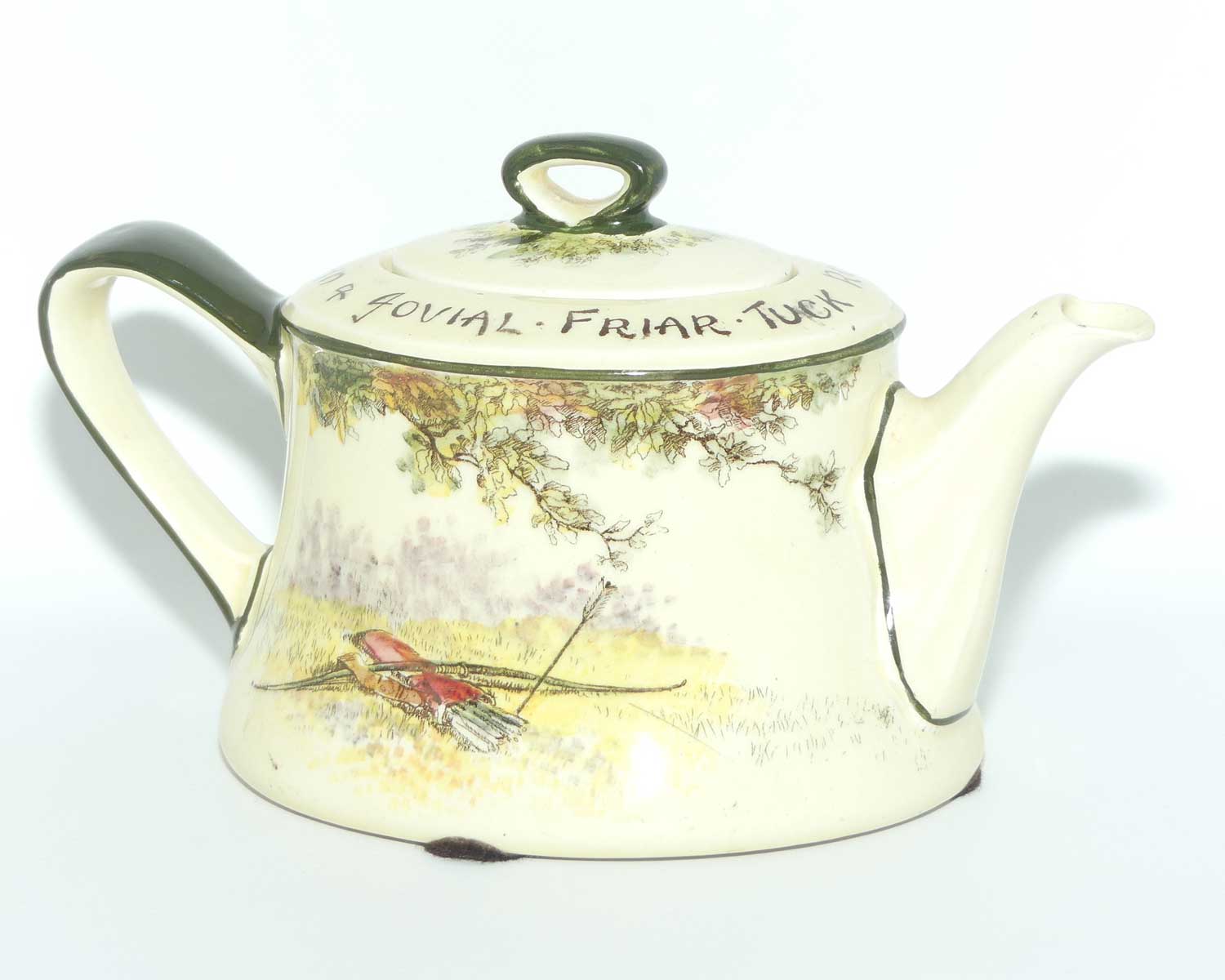 Royal Doulton Under the Greenwood Tree | Robin Hood Clive shape tea pot | Robin Hood Little John & Jovial Friar Tuck