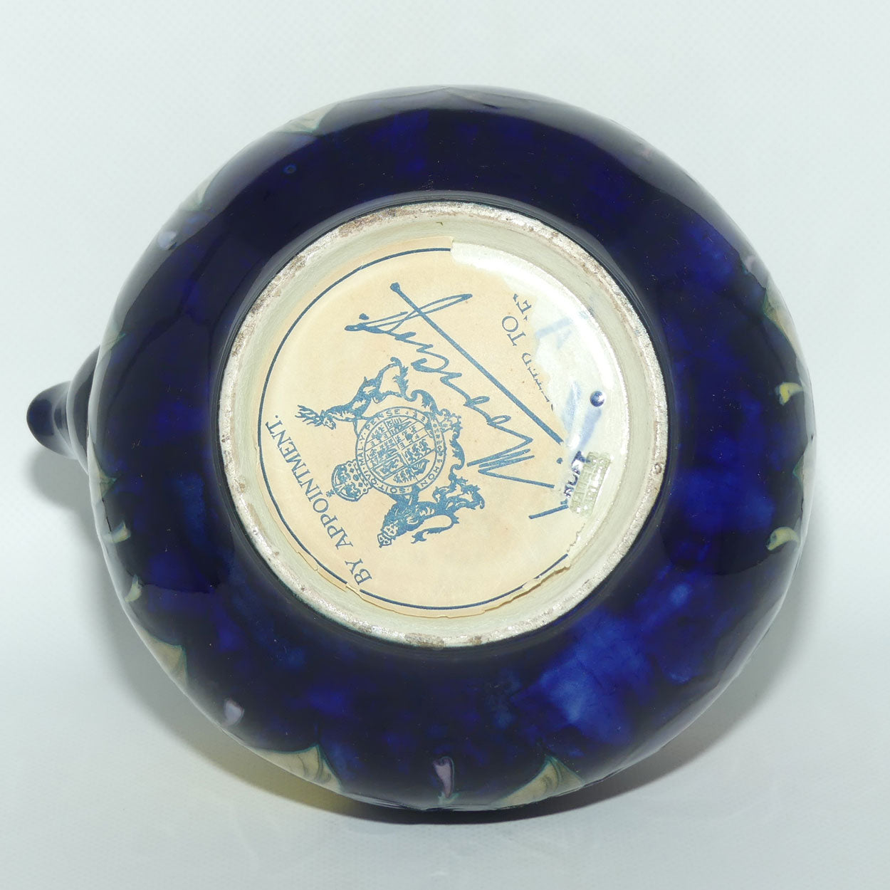 William Moorcroft Wisteria tea pot | Art Deco loop handle