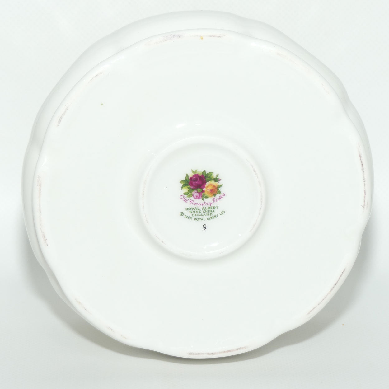 Royal Albert Bone China England Old Country Roses Teapot Warmer | © 1962 Royal Albert Ltd backstamp