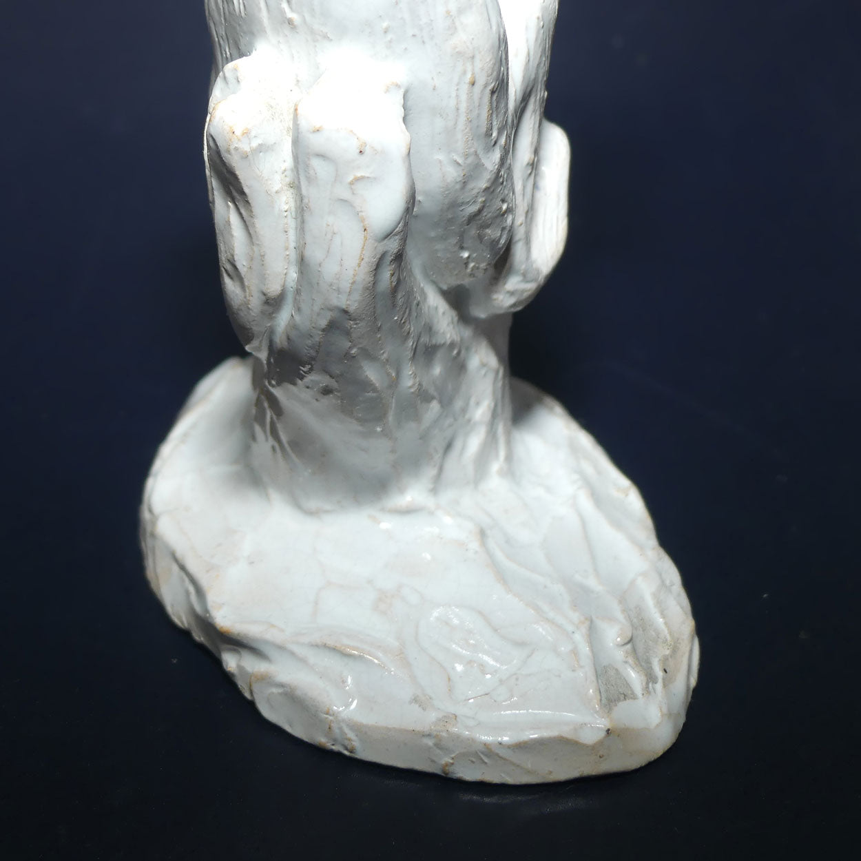Vintage White Glazed on Terracotta Seated Monkey