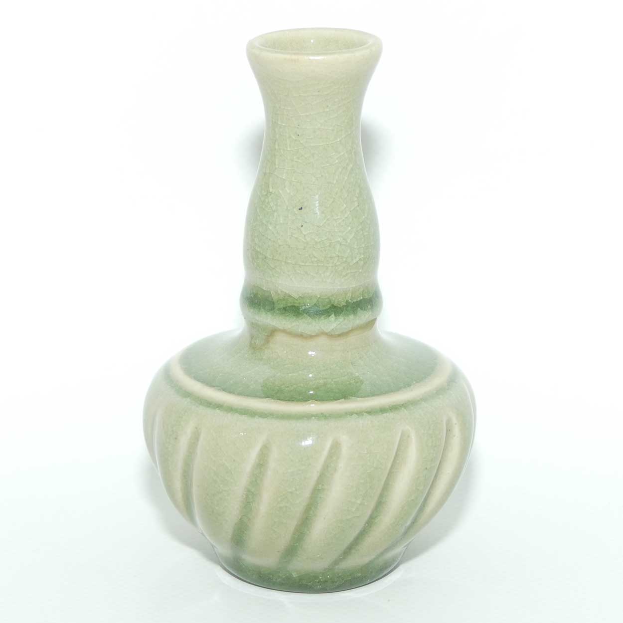 Thai Celadon vase | Gadrooned base | 11.5cm