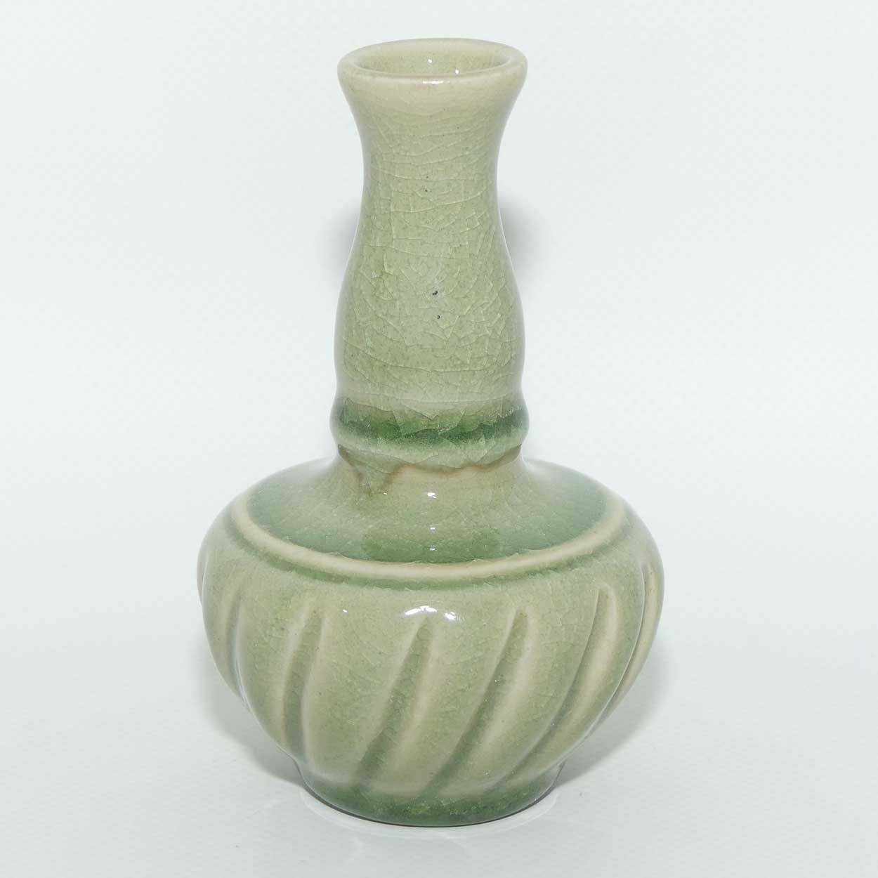 Thai Celadon vase | Gadrooned base | 11.5cm