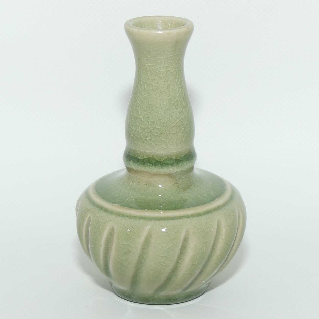 Thai Celadon vase | Gadrooned base | 11.5cm
