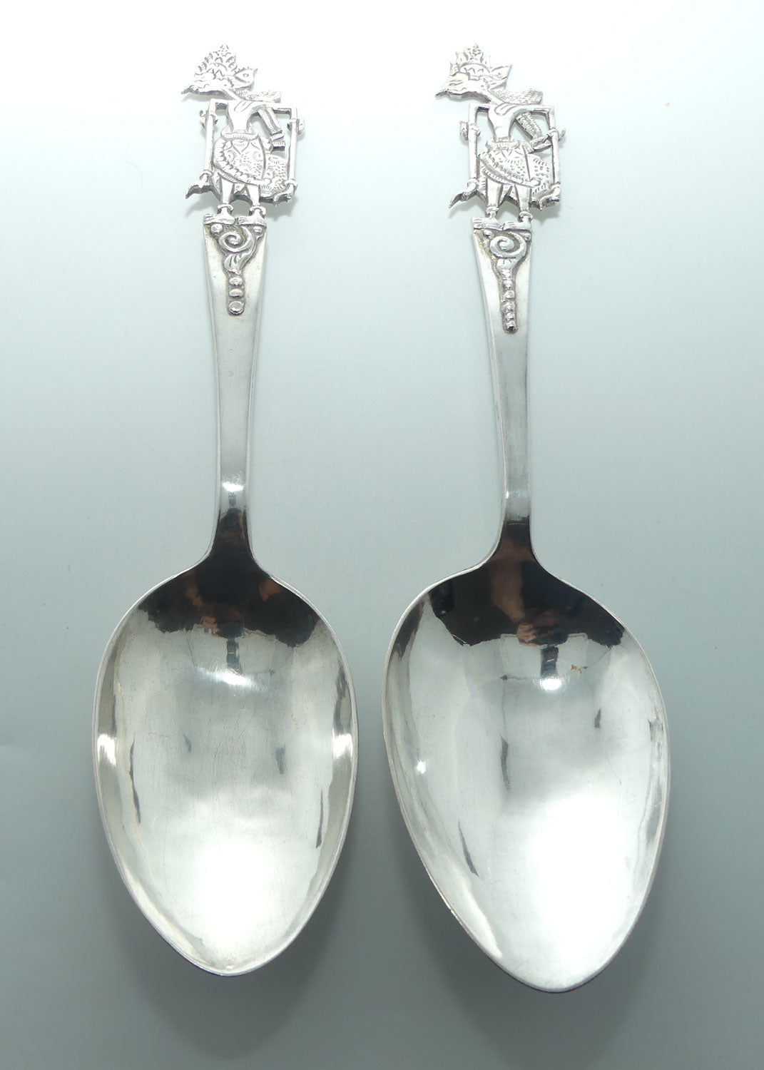 Pair of Siam Silverplate serving spoons