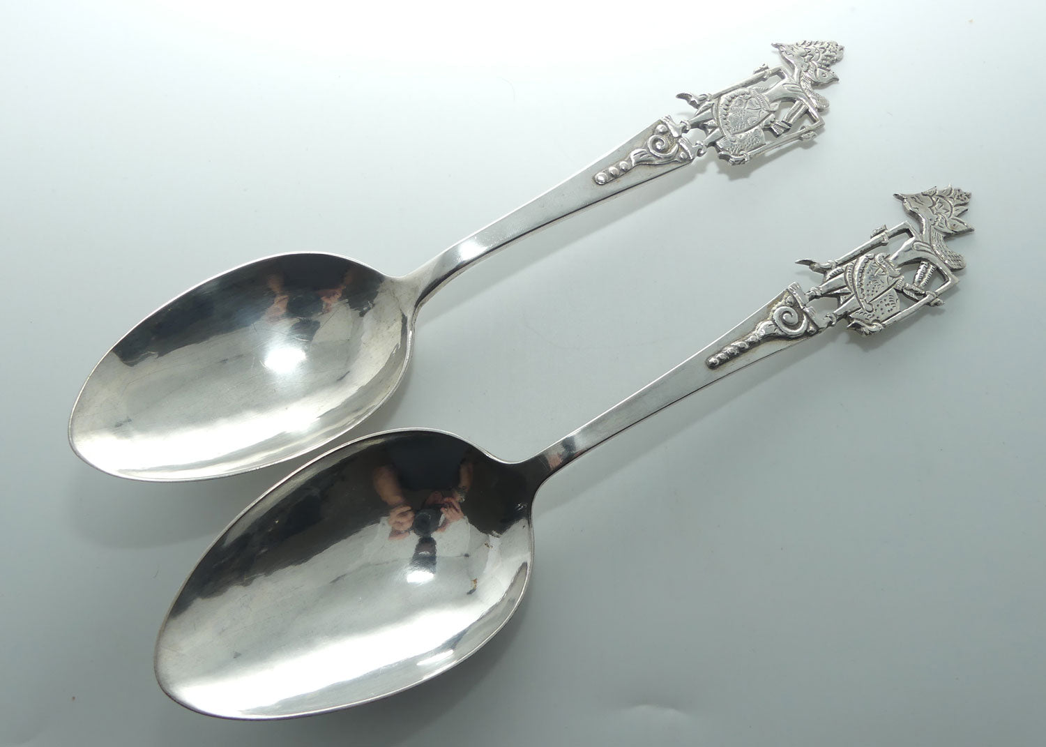 Pair of Siam Silverplate serving spoons