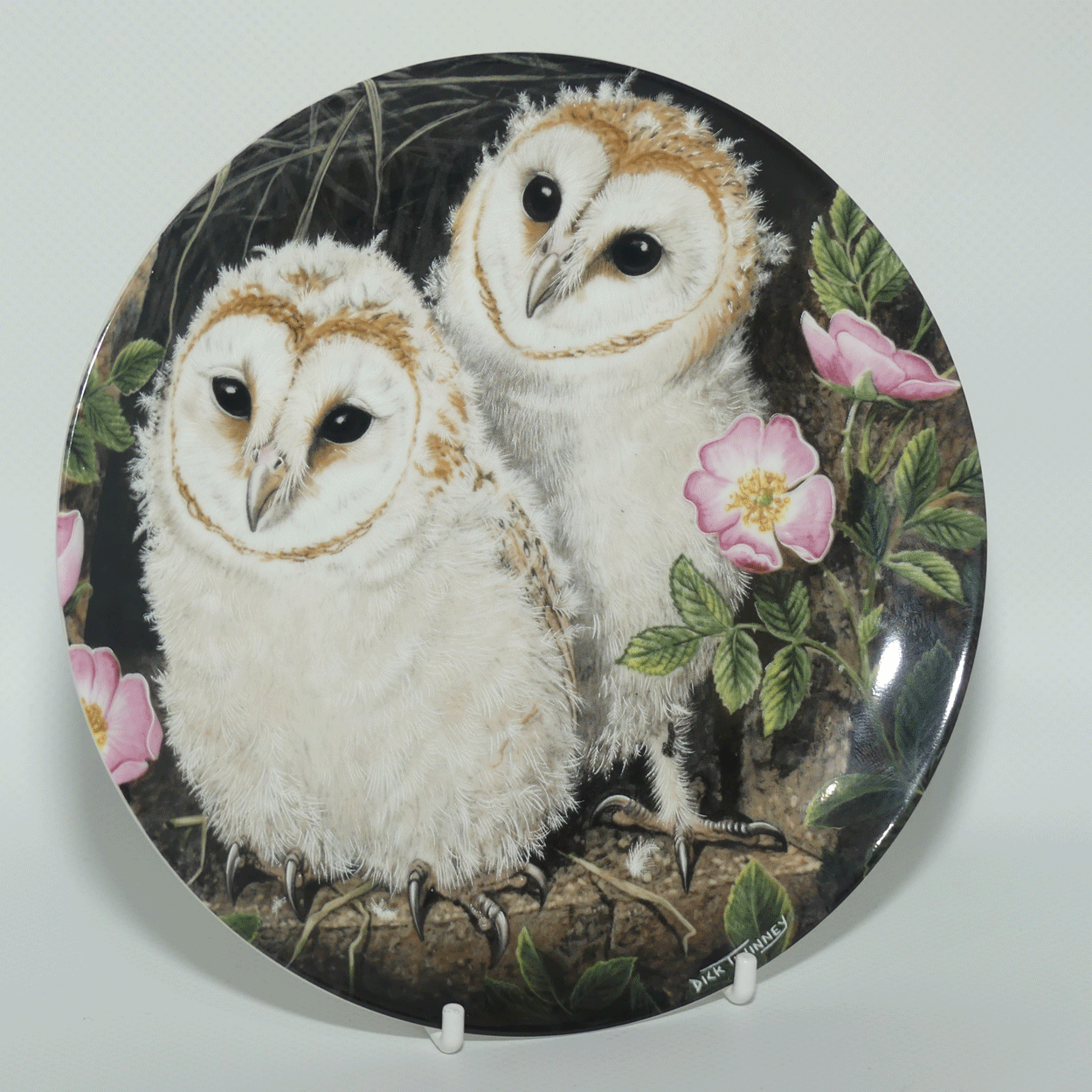 Crown Staffordshire plate | The Baby Owls by Dick Twinney