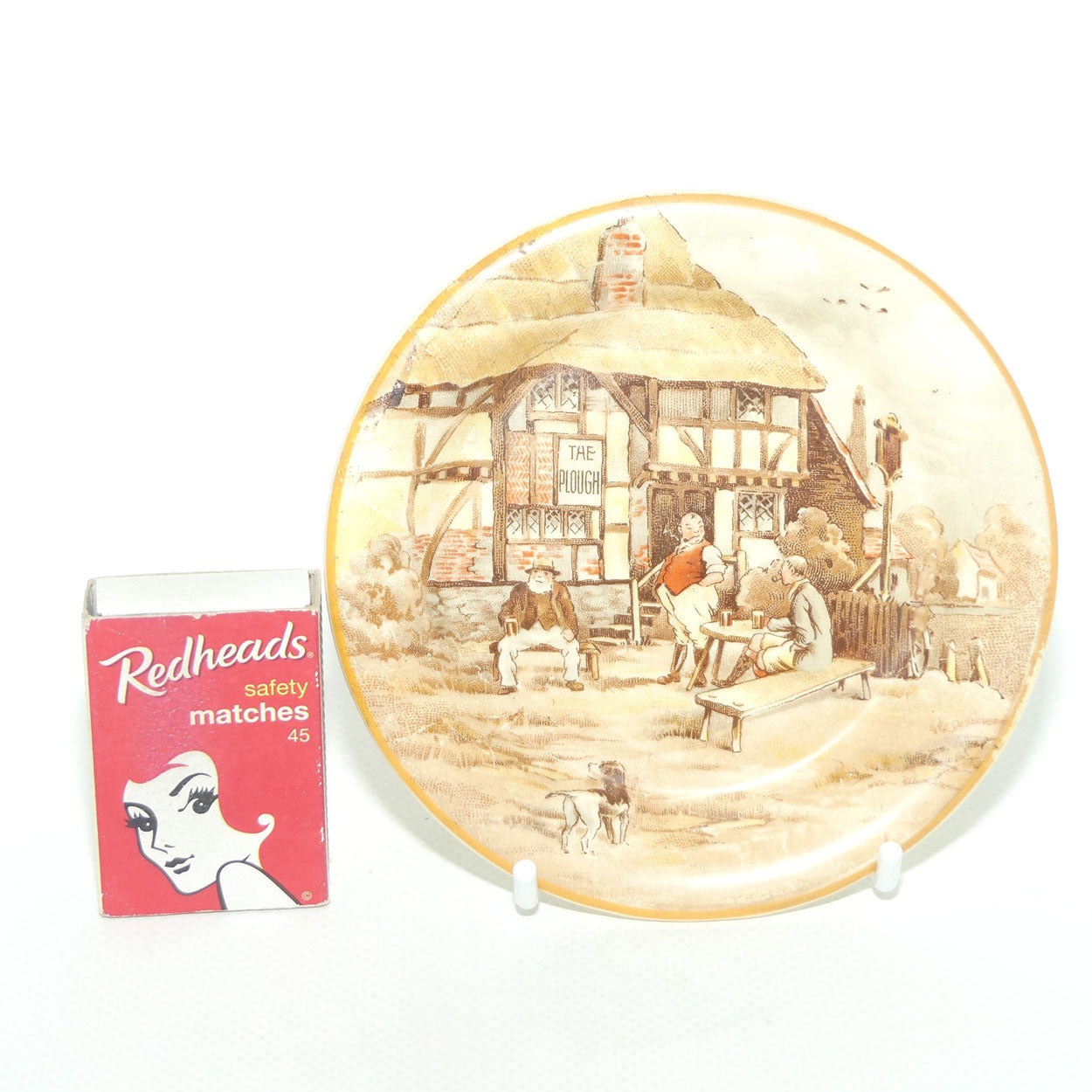 New Hall Hanley dish | English Country scene depicting The Plough Inn