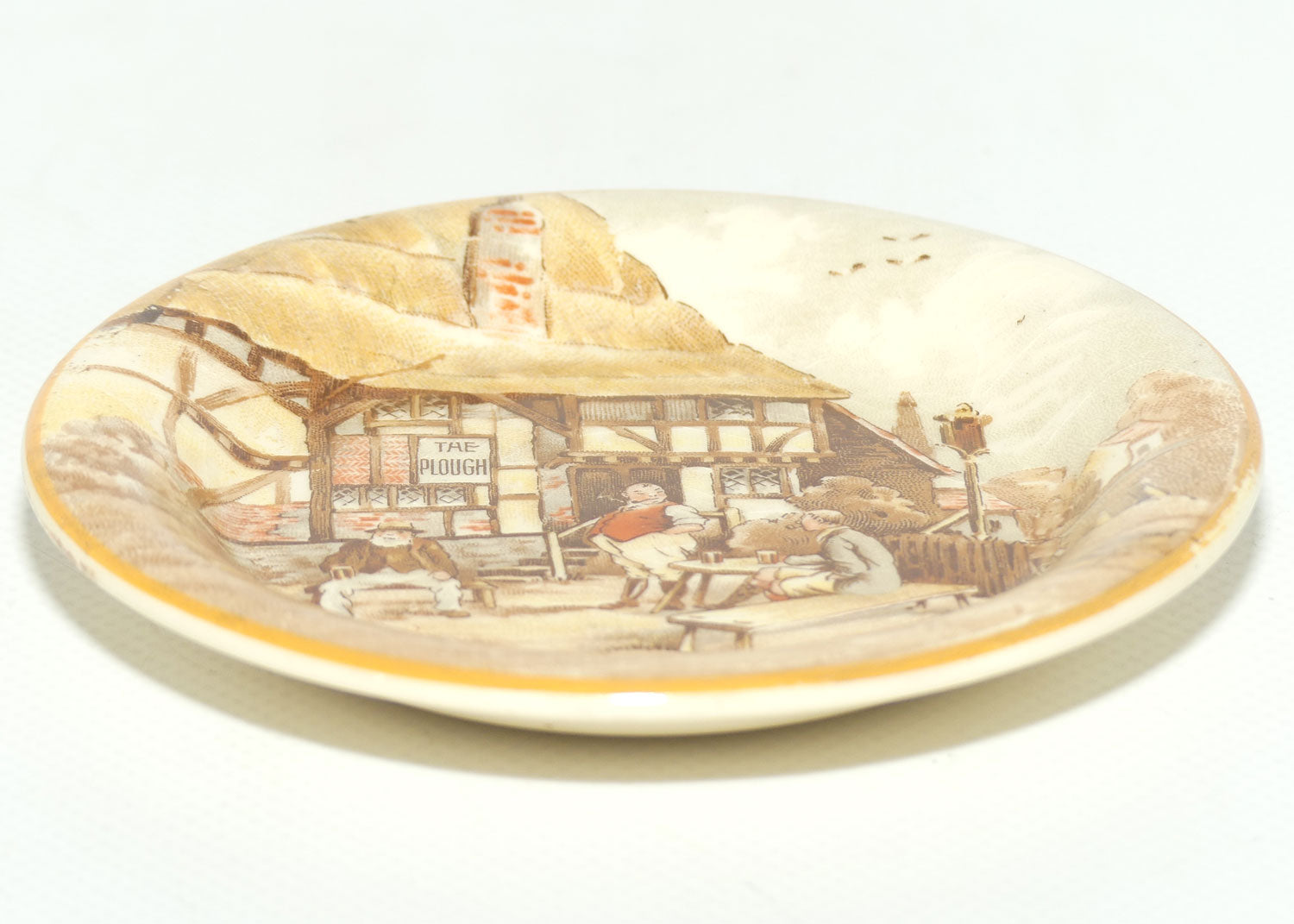New Hall Hanley dish | English Country scene depicting The Plough Inn