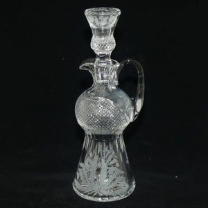 Edinburgh Crystal Thistle pattern Handled Claret decanter