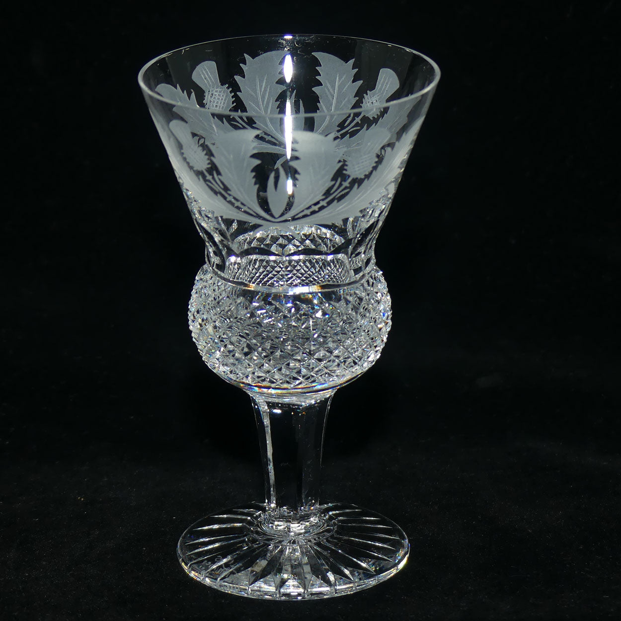 Edinburgh Crystal Thistle pattern set of 6 Sherry | Wine Glasses | 11cm | 60ml