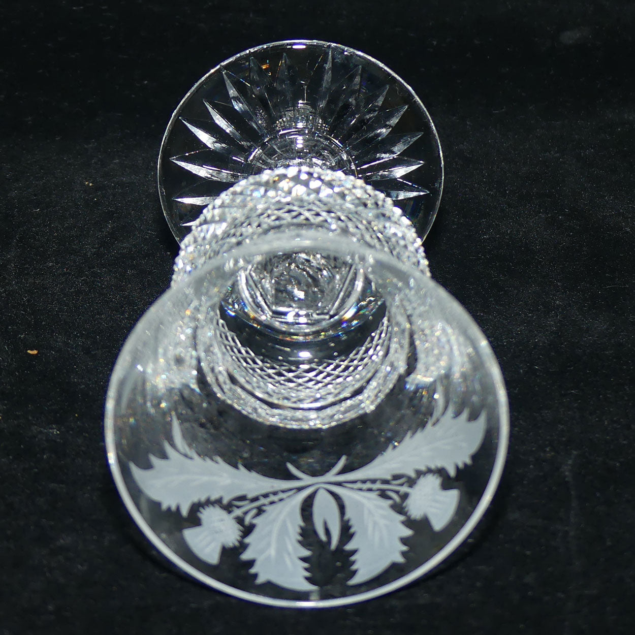 Edinburgh Crystal Thistle pattern set of 6 Sherry | Wine Glasses | 11cm | 60ml