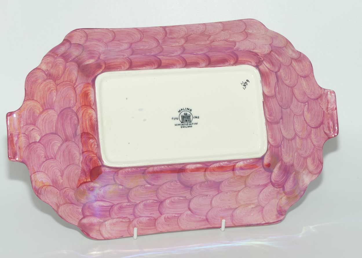 Maling Lustre Floral tab handle bowl | Garland pattern with Pink Thumb Print | 6451