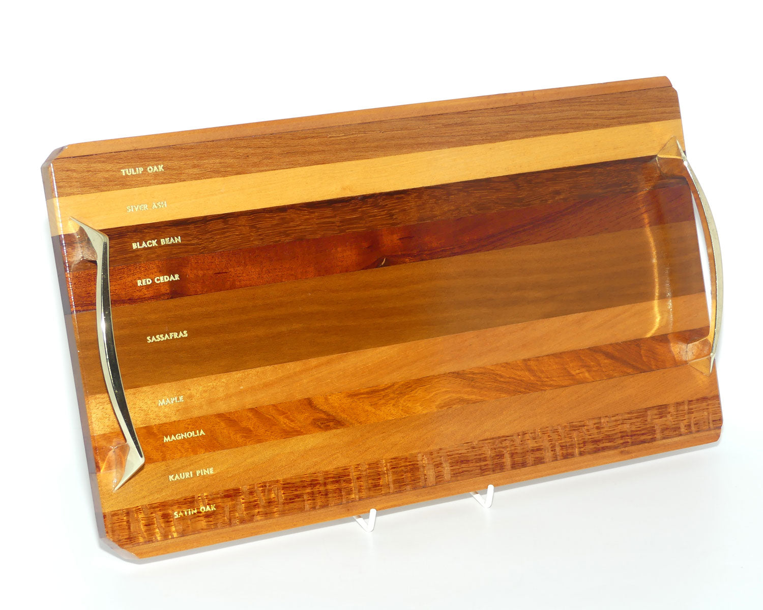 Australian Cabinet Timbers drinks tray | features numerous Cabinet Timbers