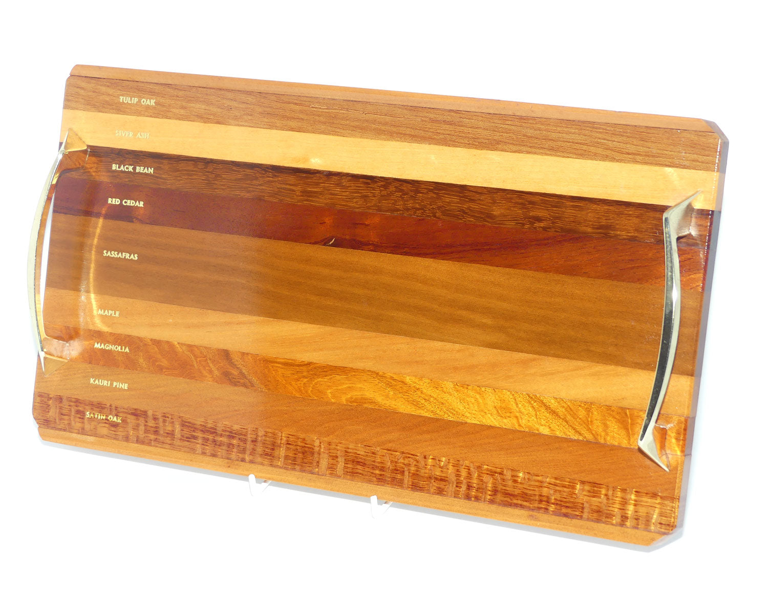 Australian Cabinet Timbers drinks tray | features numerous Cabinet Timbers