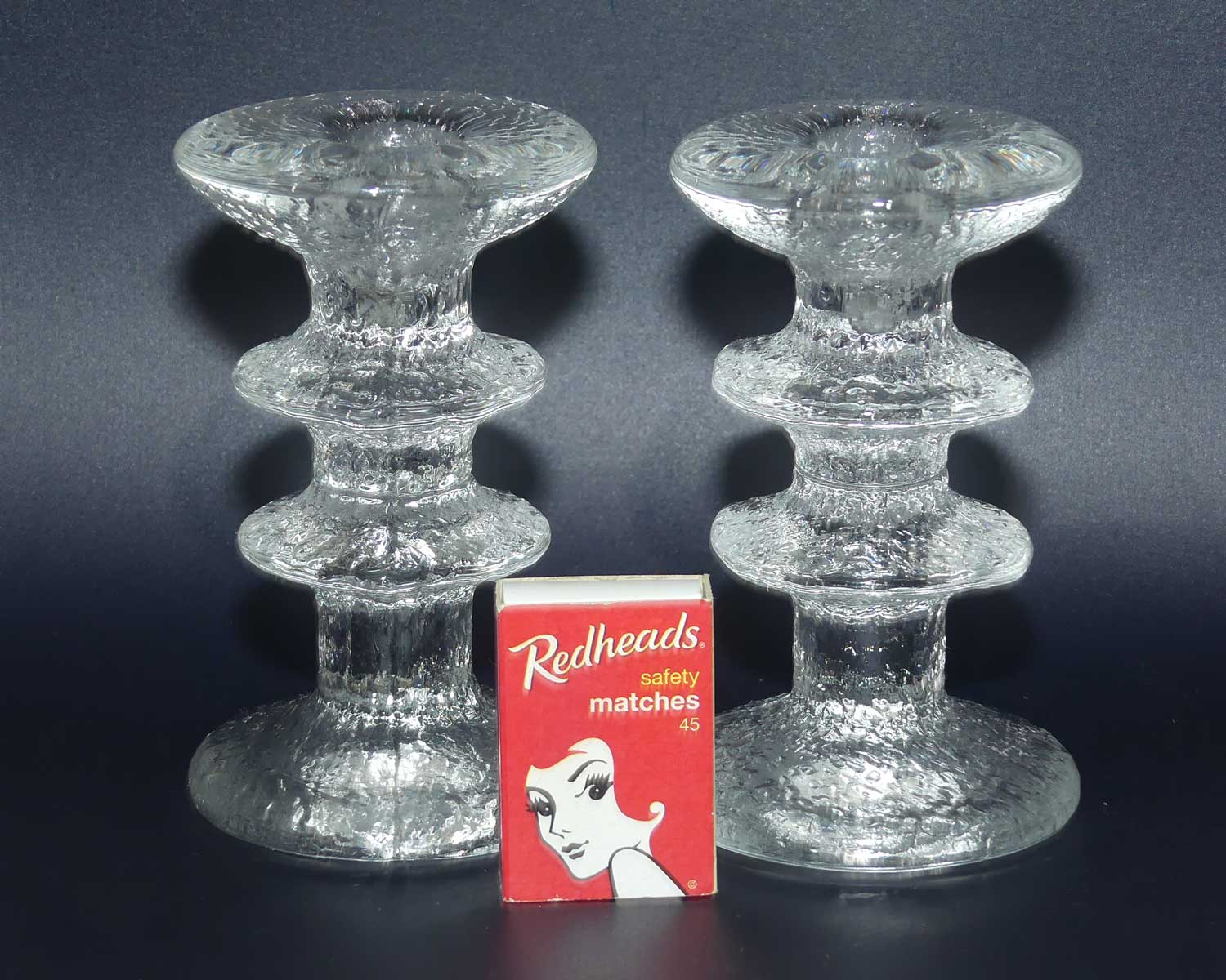 Pair of Mid Century modern Iittala Festivo Timo Sarpaneva candleholders