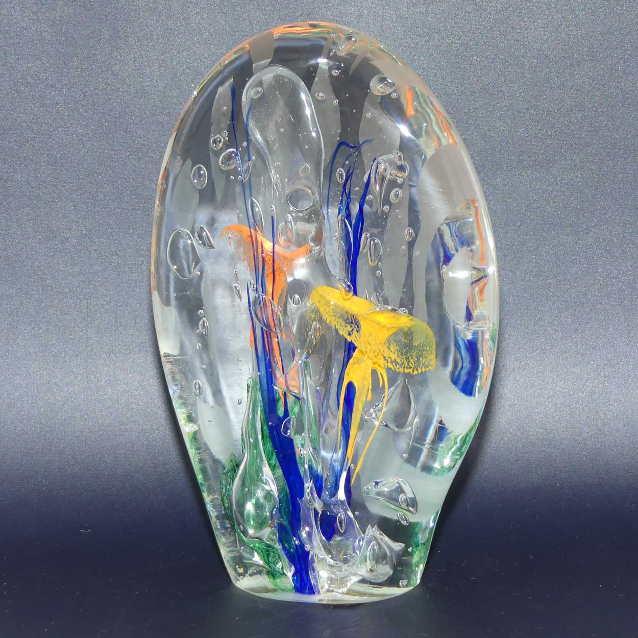 Tina Cooper Studio Art Glass Lump paperweight | Jellyfish pattern
