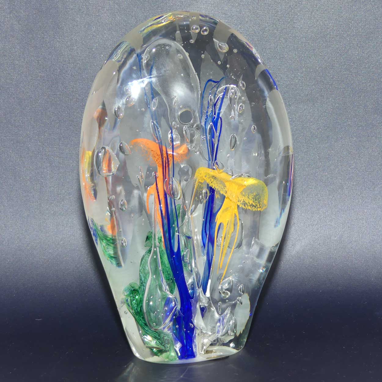 Tina Cooper Studio Art Glass Lump paperweight | Jellyfish pattern