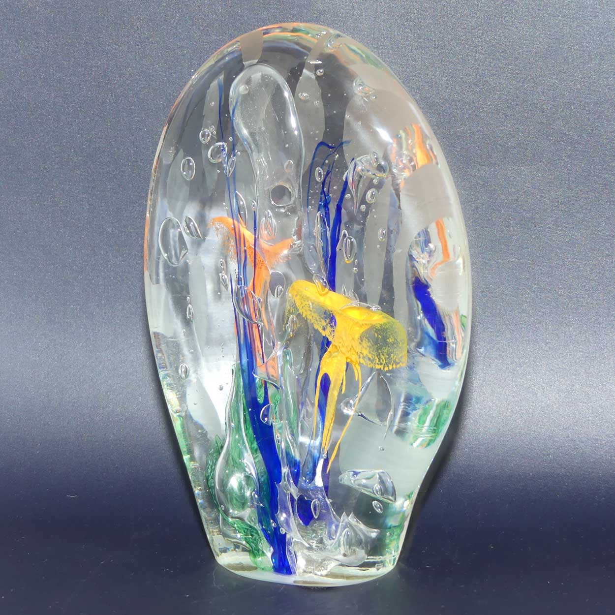 Tina Cooper Studio Art Glass Lump paperweight | Jellyfish pattern
