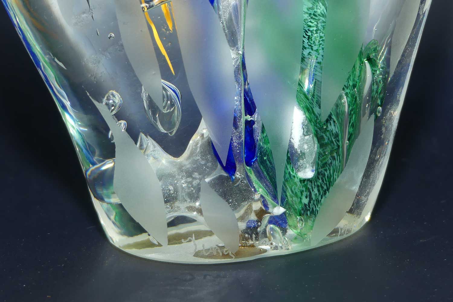 Tina Cooper Studio Art Glass Lump paperweight | Jellyfish pattern