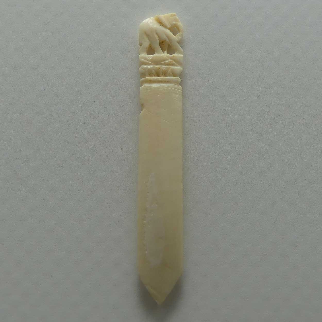 Carved Ivory tiny Elephant page marker | book mark