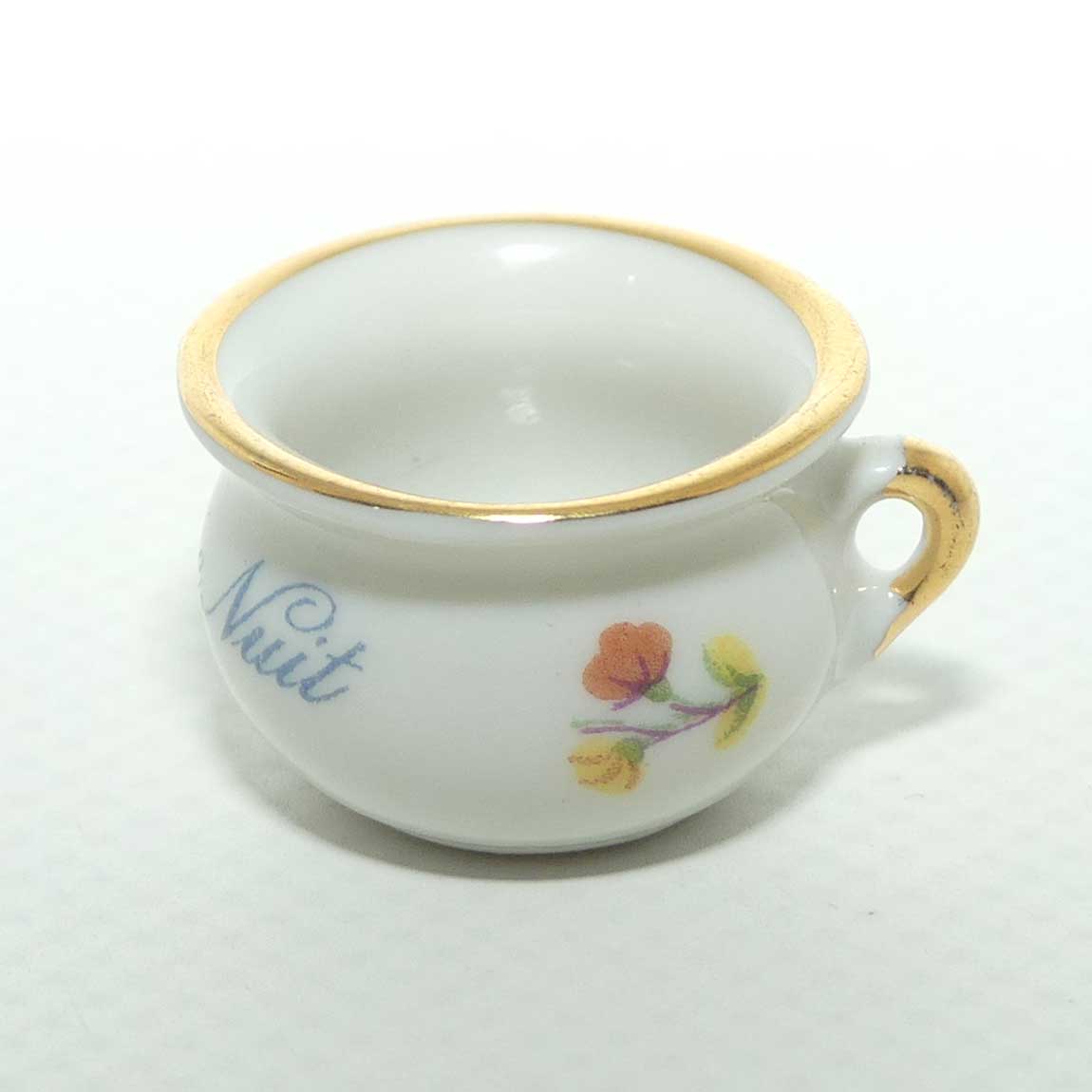 Limoges France miniature chamber pot | Bonne Nuit