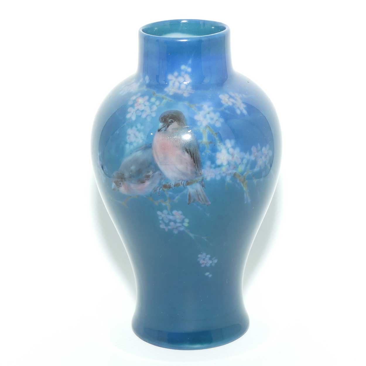 Royal Doulton Titanian hand painted Bullfinches vase | Arthur Eaton