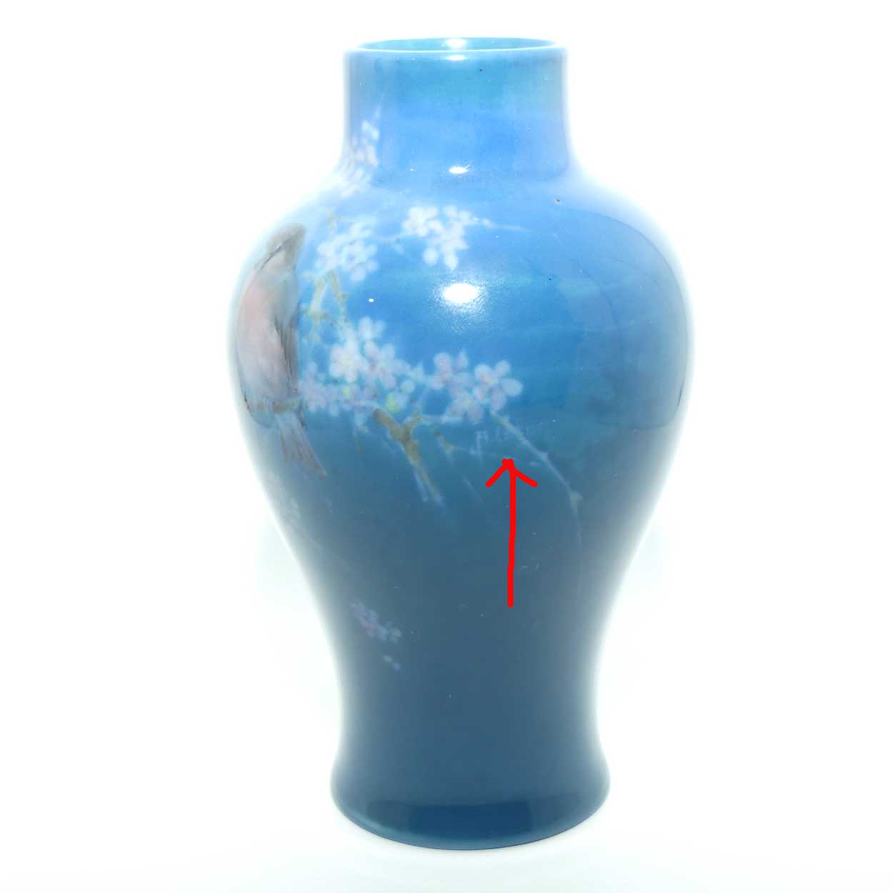 Royal Doulton Titanian hand painted Bullfinches vase | Arthur Eaton