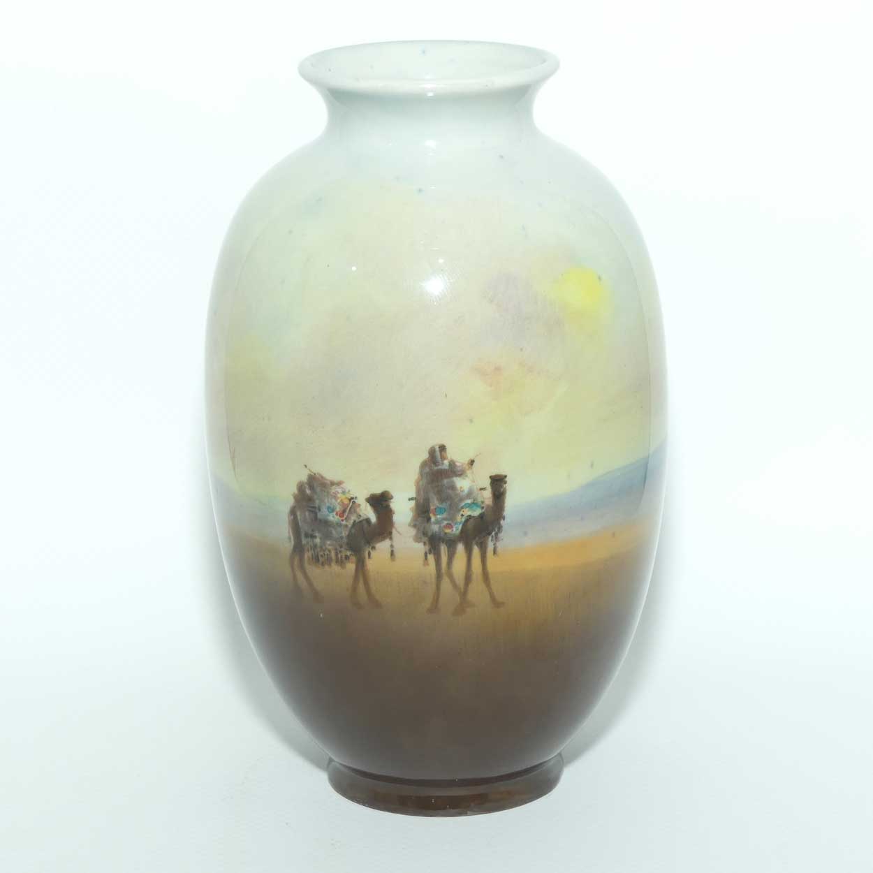 Royal Doulton Titanian Glaze hand painted Desert Scenes vase | H Allen  