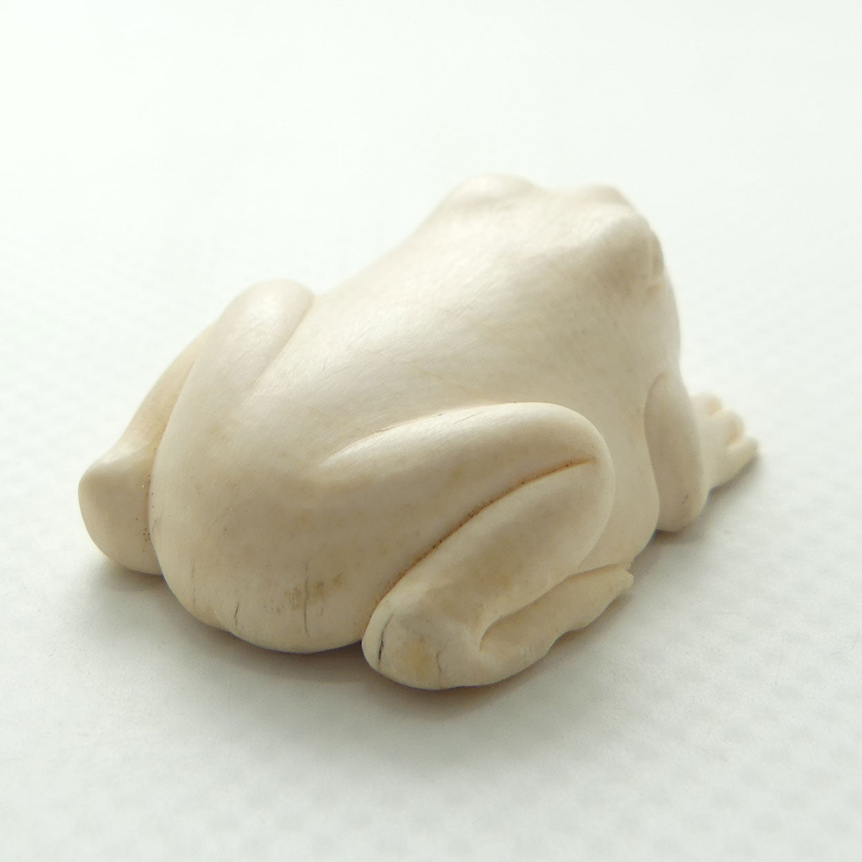 Japanese Carved Ivory miniature Okimono | Crouching Frog