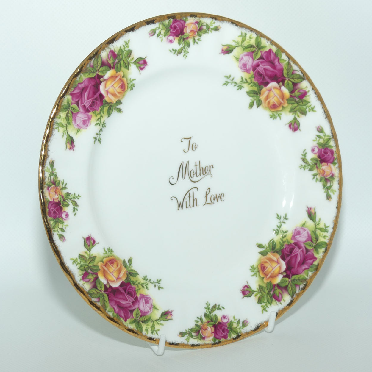 Royal Albert Bone China England Old Country Roses plate | To Mother with Love | 20.5cm diam
