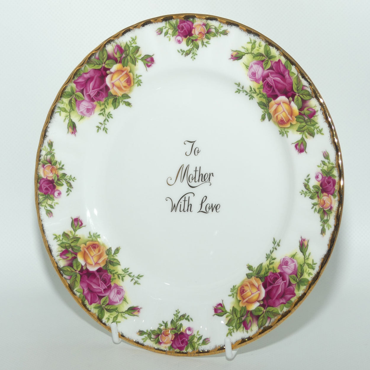 Royal Albert Bone China England Old Country Roses plate | To Mother with Love | 20.5cm diam