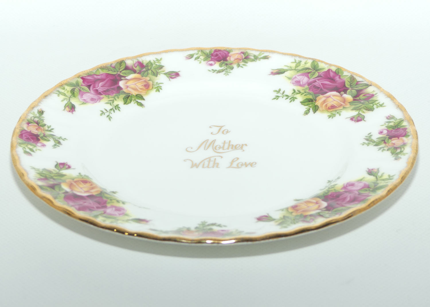 Royal Albert Bone China England Old Country Roses plate | To Mother with Love | 20.5cm diam