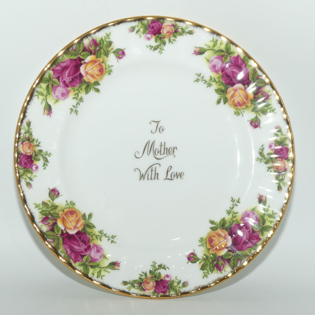Royal Albert Bone China England Old Country Roses plate | To Mother with Love | 20.5cm diam