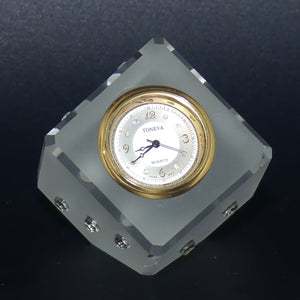 Toneva Crystal Quartz Cube Clock | Encrusted