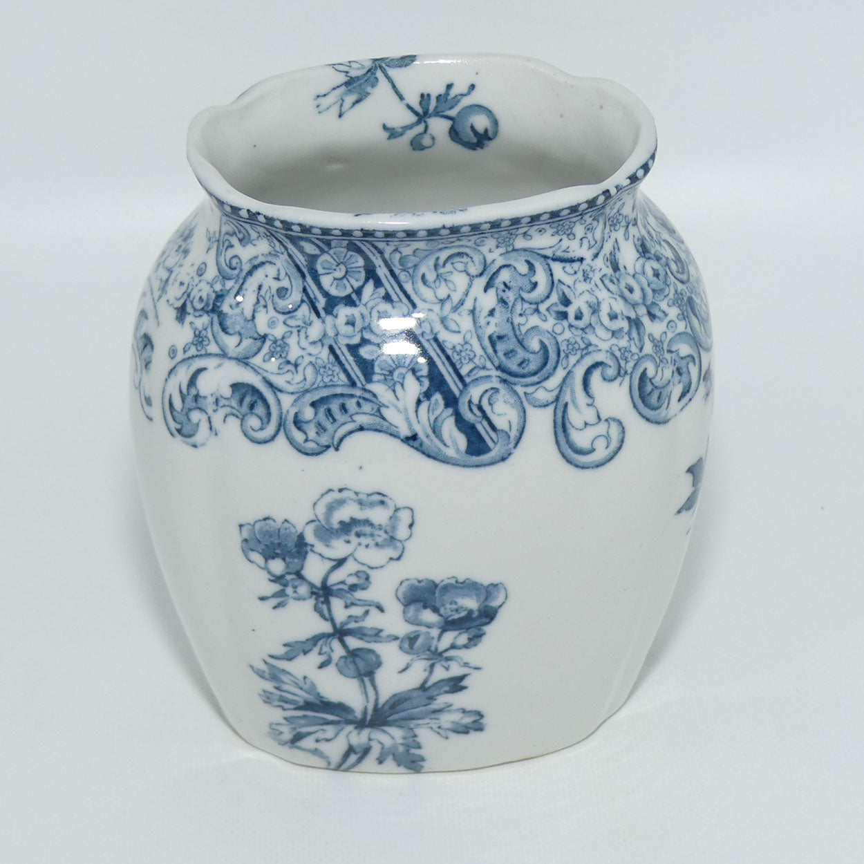 Doulton Burslem Warwick Blue and White toothbrush holder