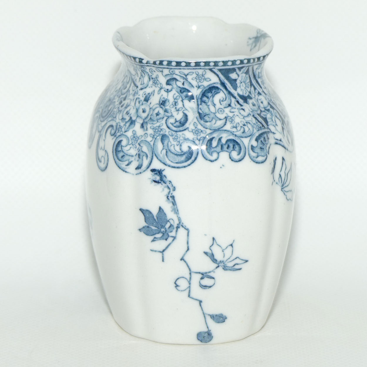 Doulton Burslem Warwick Blue and White toothbrush holder