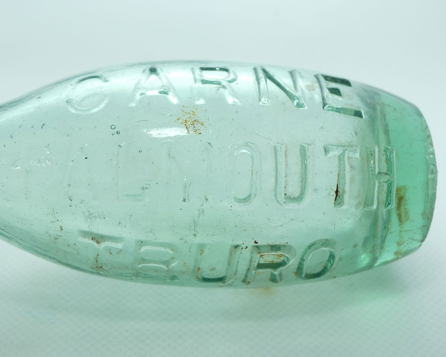 Antique Flat bottom Torpedo bottle | Skittle bottle | CARNE FALMOUTH TRURO