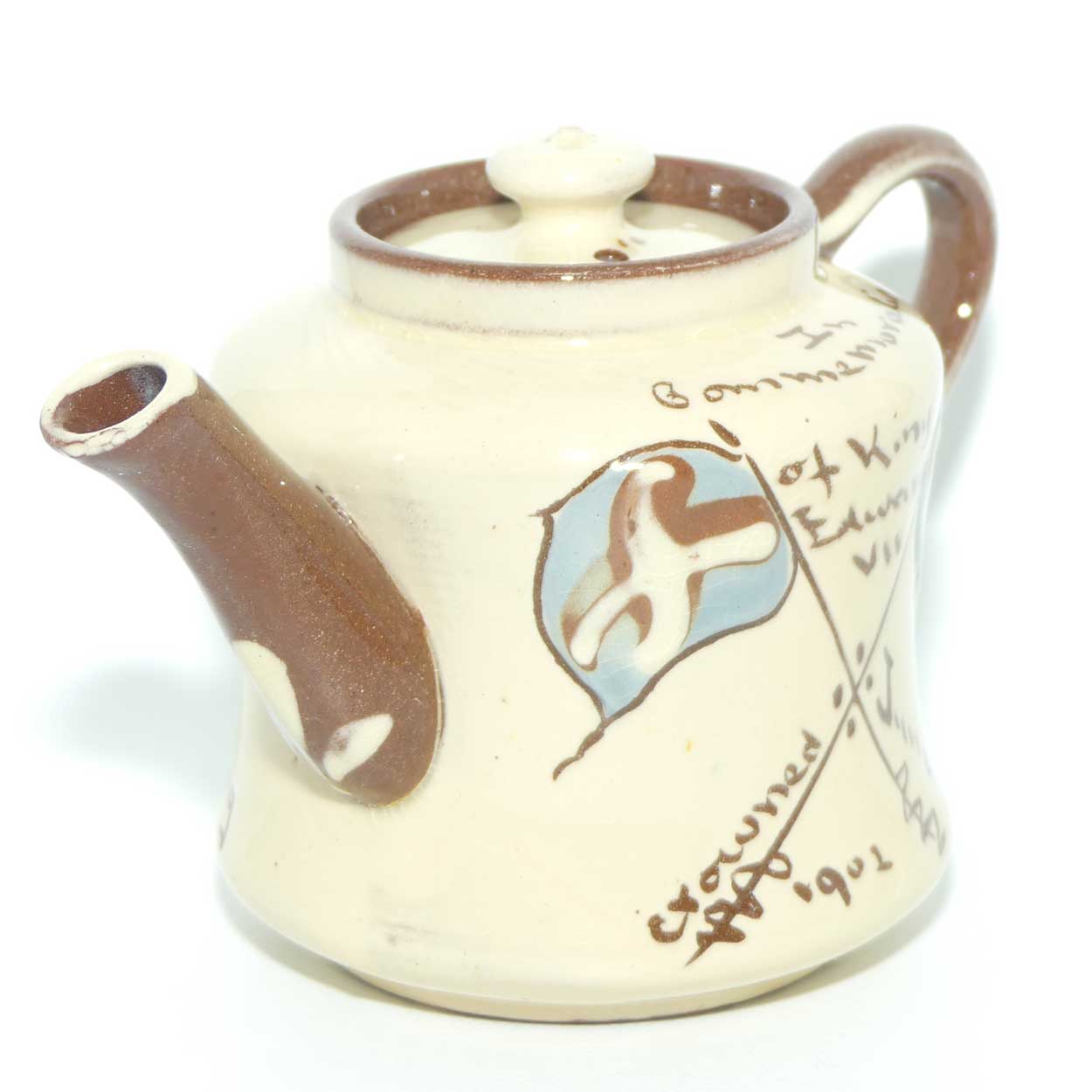 Torquay Ware Royalty Commemorative tea pot | King Edward VII Crowned June 26th 1902