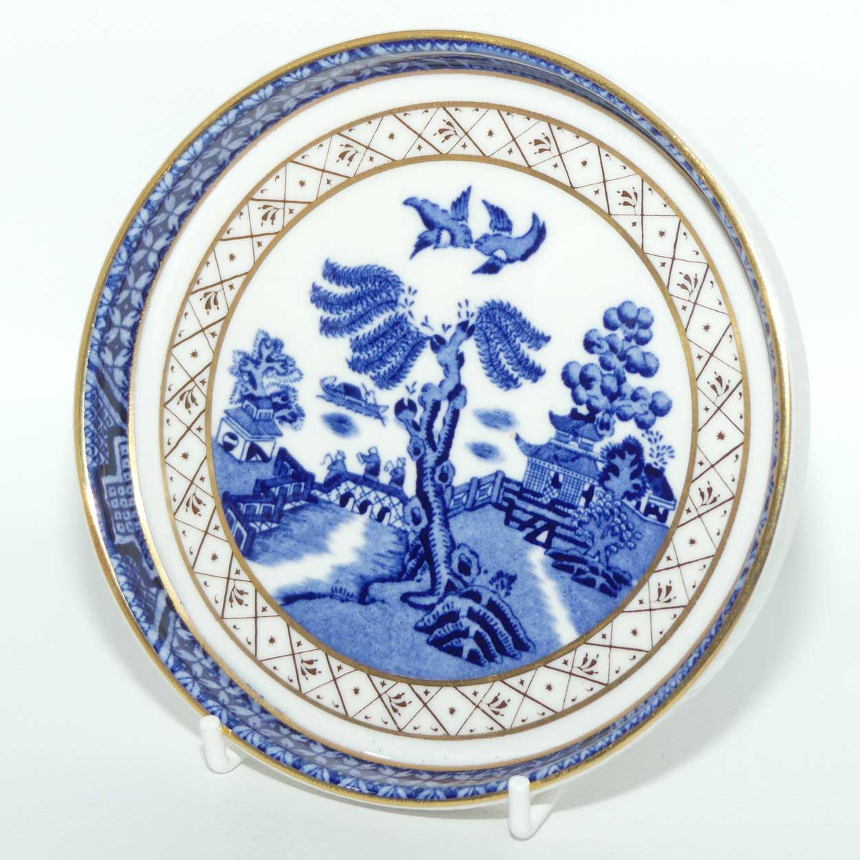Royal Doulton Booths Real Old Willow pattern circular tray | 13.5cms diam