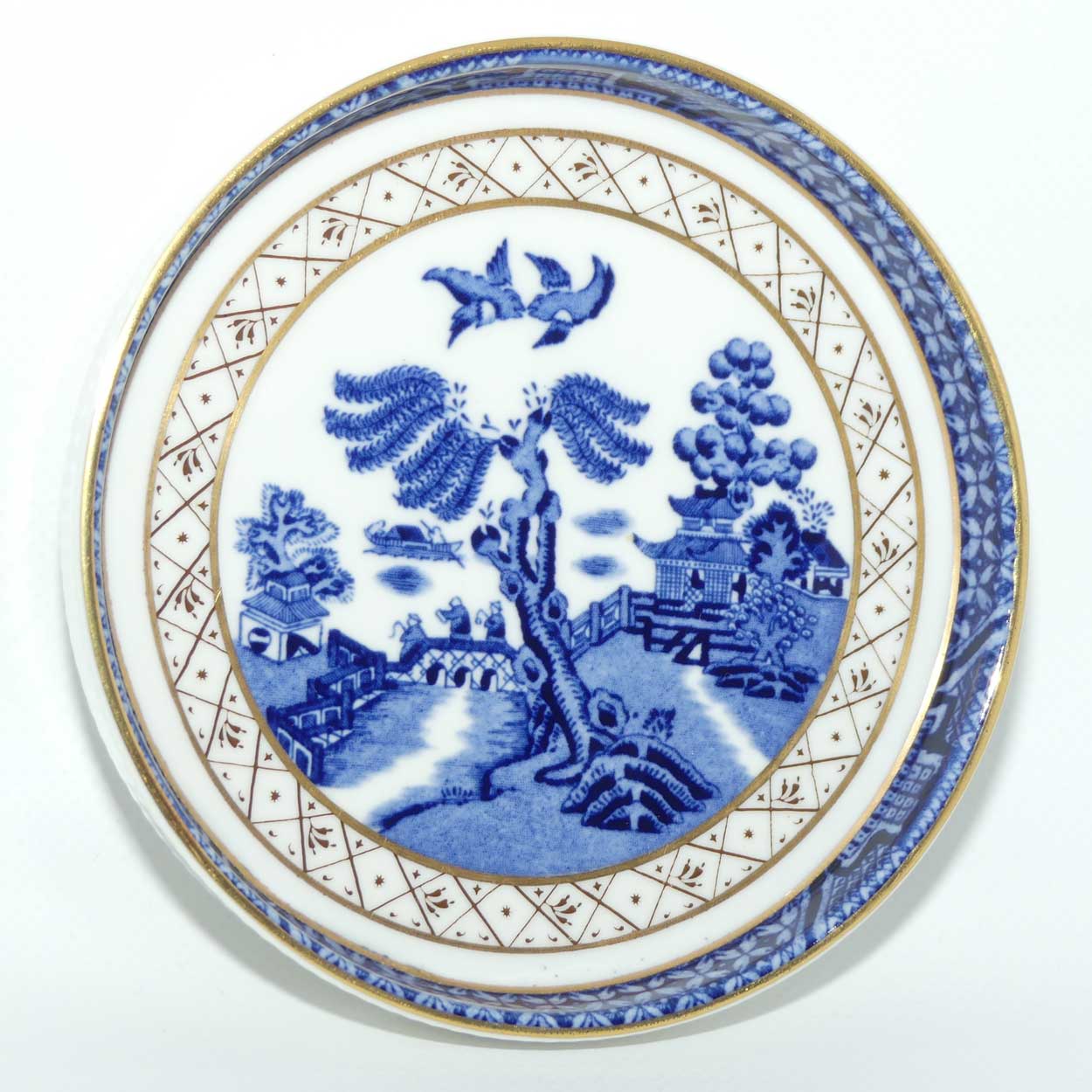 Royal Doulton Booths Real Old Willow pattern circular tray | 13.5cms diam
