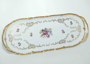 Reichenbach Germany floral and gilt oval tray | #1